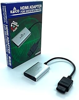 Kaico HDMI Adapter with S-Video and Composite Support Compatible with Nintendo N64, 64, Super Nintendo SNES, Famicom and Gamecube. A Simple Plug & Play Pass Through Adaptor Solution