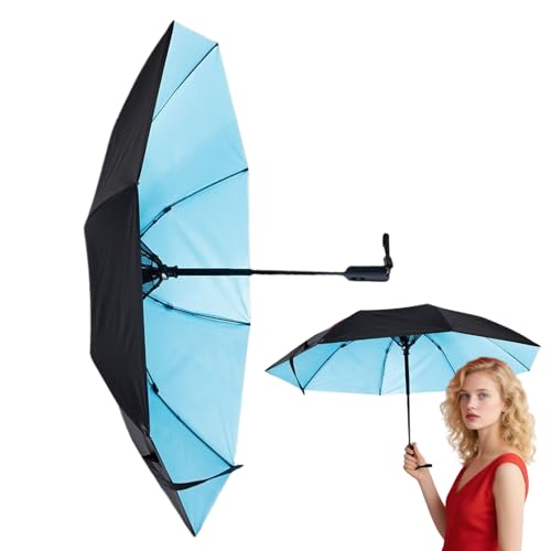 Bexdug Sombrilla con Ventilador UV,Sombrilla Refrescante Con Ventilador | Sombra Impermeable Recargable para Playa Viaje Deporte Verano