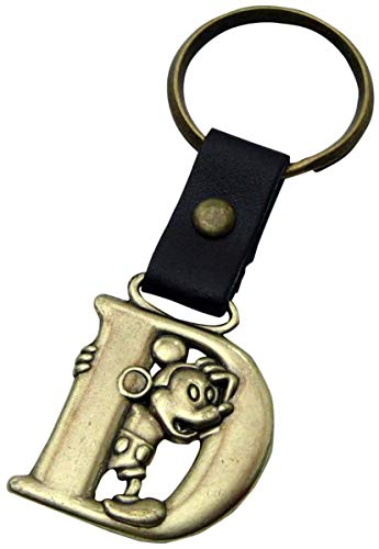 Mickey Mouse Letter D Disney Brass Keychain - Perfect for Disney fans