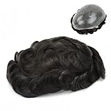 Toupee para Hombres Toupee for Male Full Skin with Scalloped Front Men's Hair Prosthesis 0.04-0.06mm...