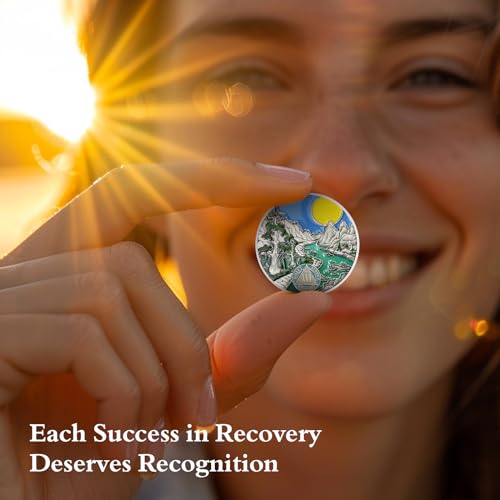 Image of Sunlight 16 Year Sobriety Coin - Recovery 16 Year AA Coins - Serenity Prayer NA AA Chips and Medallions - 1-65 Prime Living Clean Sober Token - Narcotics Alcoholics Anonymous Gifts for Men Women