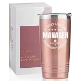 Onebttl Manager Gifts for Women Insulated Stainless Steel Tumblers with Lids Straws, 20oz Funny Manager Gift Idea for Women/Female in Boss Day, Birthday, Christmas, Appreciation - Amazing Manager