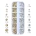 HNUIX Nail Rhinestones for nails - 3D Multi Shapes, Flat Back, Small Nail Gems, Crystal & Champagne Gold Nail Diamonds, with Kit, for Nail Art, DIY Decor
