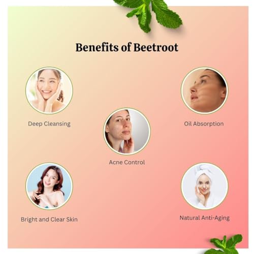 Image of Laam Herbals Organic Beetroot Powder | Brightening, Spotless Glowing & Shiny skin, Red Cheeks & Lips | Multi Purpose for skin, Lips, Hair & Health- 100 g