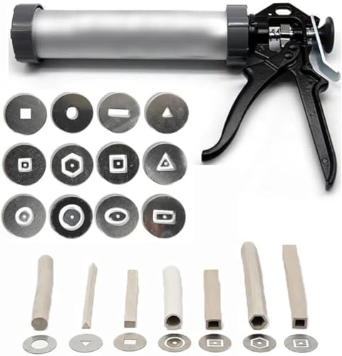 Clay Extruder Tool with 12 Molds