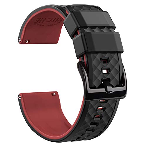 Ritche 22mm Silicone Watch Band Compatible with Samsung Galaxy Watch 3 (45mm) Samsung Gear S3 Classic Watch Quick Release Rubber Watch Bands for Men Women