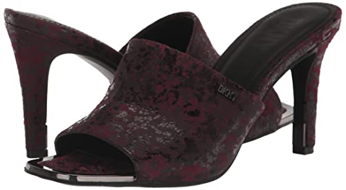 Dkny Women's Open Leather Square Toe Sandal Heeled, Bordeaux, 7.5 #TOP6