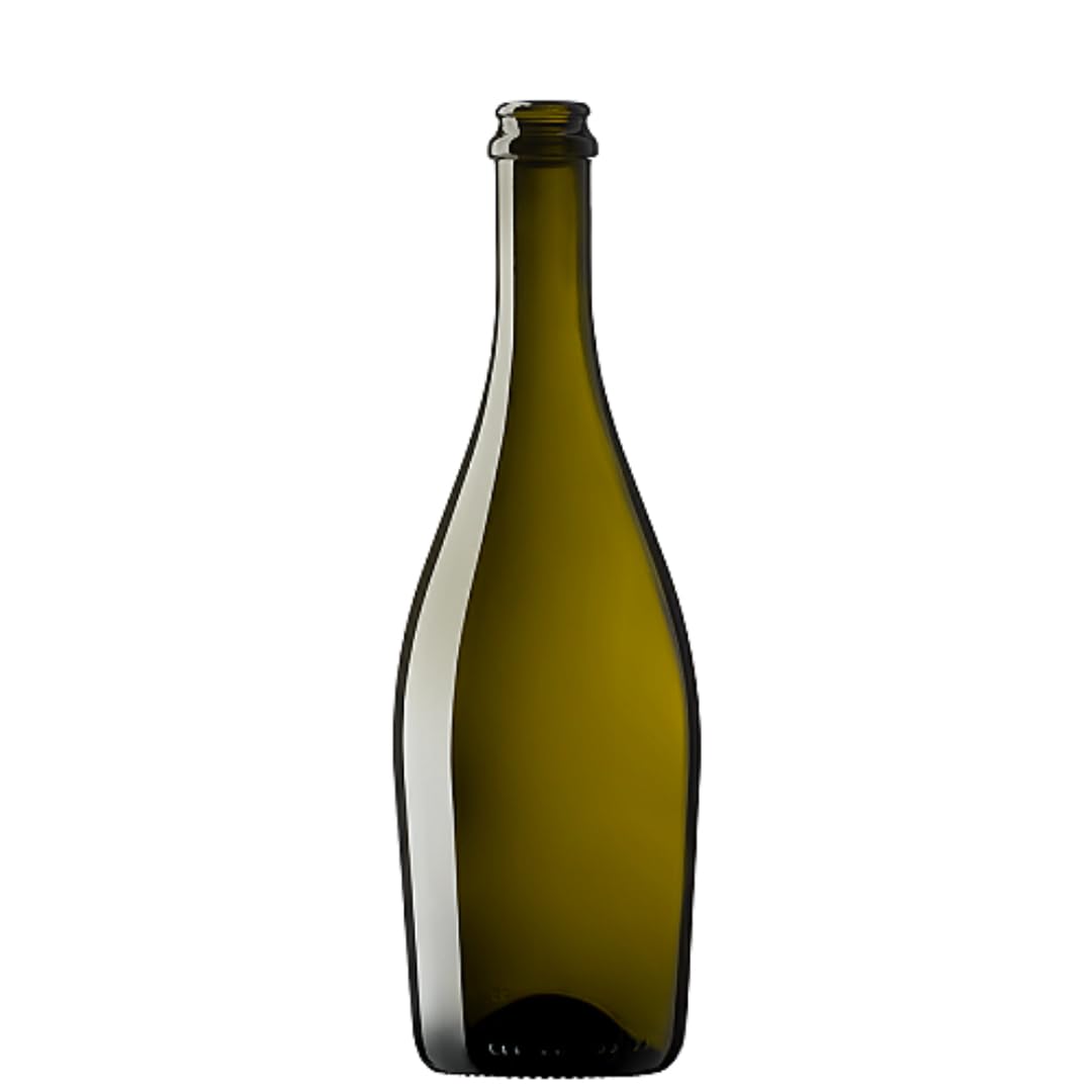 Firmadigaranzia srl 12 Pz - Bottiglia in vetro vuota per vino spumante e birra artigianale COLLIO da 750 ml | Bottiglia vetro vuota per vino e birra artigianale con predisposizione tappo corona