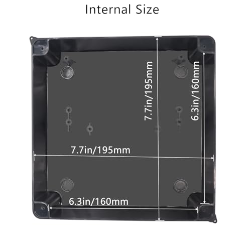 Image of Junction Box, Reserved Holes Electrical Boxes Waterproof IP65 ABS Plastic Electrical Power Cord Enclosure Project Box Black 7.9 x 7.9 x 3.1 inch(200x200x80mm)