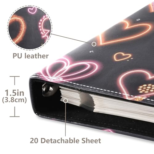 Álbum de Fotos Autoadhesivo DIY Scrapbook Álbum Corazones Brillantes Día de San Valentín Carpeta de 3 anillos 40 páginas 8x10 para recuerdos miniatura 4