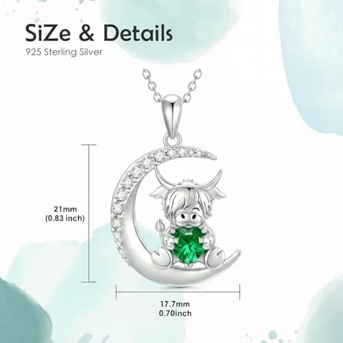 Image of PROESS Animal Birthstone Necklace 925 Sterling Silver Otter /Axolotl /Hippo /Elephant /Dachshund /Monkey /Red Panda Pendant Necklace Animal Birthstone Jewelry Gifts for Women