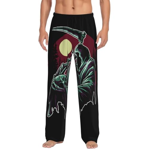 Grim Reaper Men's Pajama Pants Lounge Pjs Bottoms Sleepwear Bottom Pants With Pockets