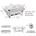 ROVSUN Chafing Dishes for Buffet 2 Pack, 9QT Chafing Dishes [Elegant Gold & Silver] with Rolled-Edge Design, Catering Chafer Warmer Set with Folding Frame for Party Wedding Banquet