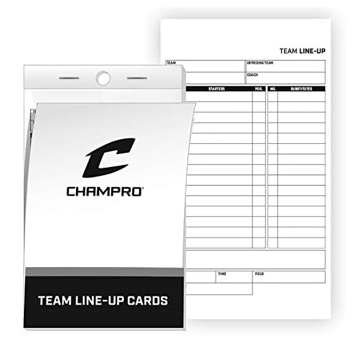Champro Set of 25 Line-up Cards, White, 4.25"W x 7.5"L