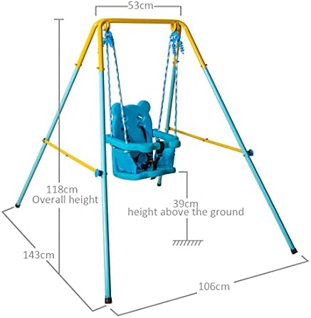 Amazon Com Hlc Folding Toddler Blue Secure Swing With Safety Seat For Baby Chirldren S Gift Baby