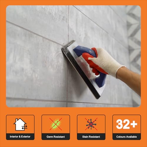 Image of Swadi Epoxy Tile Grout EG07-1 kg (Ivory-105), 2-Component Stain-Free, Water & Germ Resistant, Easy-Clean, Food-Grade Certified for Kitchen, Bathroom & Balcony Tile Joints