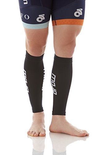 Compression Calf Sleeve, Pair of 2 Sleeves for Calf Strains, Running, Shin Splints, Varicose Veins, Injury Recovery & Prevention, 20-30mmHG, Mojo Compression (Black/Large)