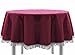 Produktbild EXKLUSIV HEIMTEXTIL Gartentischdecke mit Fransen Tischdecke Classic Outdoor PVC Weichschaum rutschhemmend für Garten, Balkon, Terrasse 160 cm rund Bordeaux