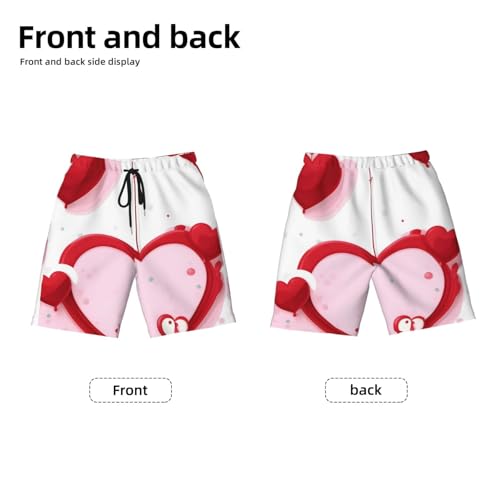 Little Red Heart Youth Beach Pants, Soft and Breathable, with Drawstring Waist, Suitable for Sports and Leisure.2