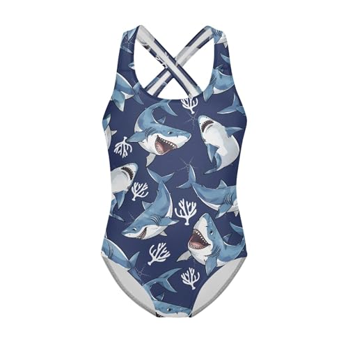 Image of INSTANTARTS Girls One Piece Swimwear Sleeveless Crossback Swimsuits