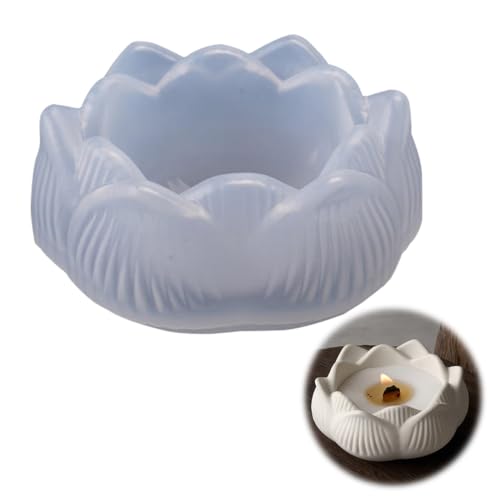 Moule en silicone Lotus pour bougeoirs et boîtes de rangement, compatible cire, plâtre, résine, moule silicone résine époxy, moule résine époxy, moule...
