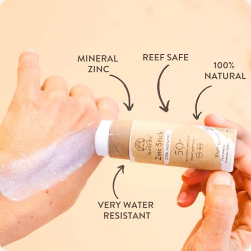 Suntribe Sports Zinc Stick Stick Protettivo Minerale Per Zone Sensibili Spf 50 Original White 30 G - 2