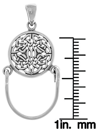 Sterling Silver Celtic Knotwork Charm Holder Round Pendant2