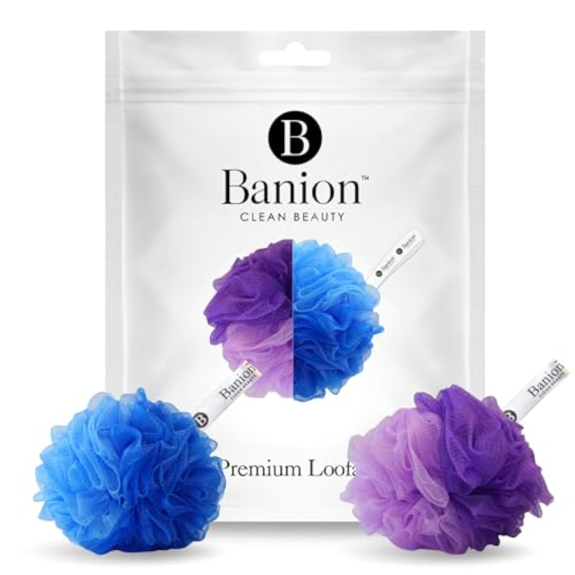 Premium Charcoal-Infused Loofah, Soft Exfoliator