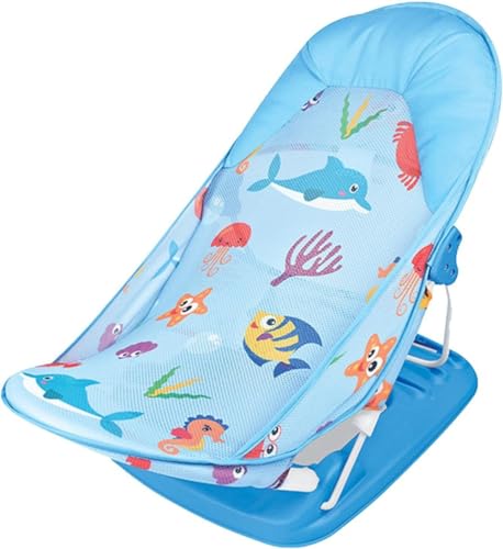 Syfunnyソフトバスチェア 入浴補助具入浴中に赤ちゃんが誤って滑り落ちないようにし、赤ちゃんをさらに保護します。 (ブルー)