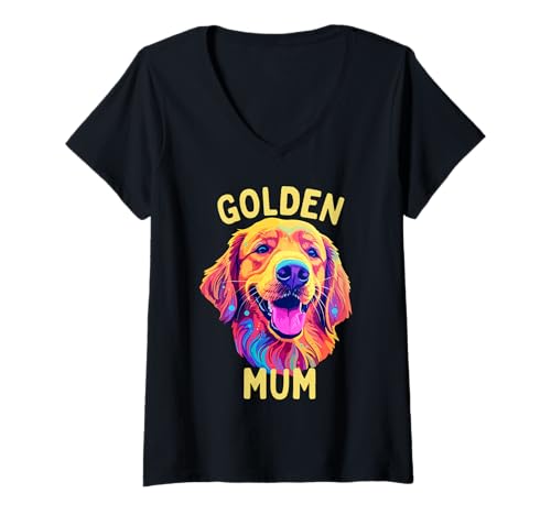 Design sorprendente, perfetto per le mamme dei Golden Retriever. Mostra il tuo amore per questa bella e delicata razza di cane con questo design vivace e bello. Ideale per compleanni di mamme o mamme, compleanno della mamma, Natale o festa della mamma.