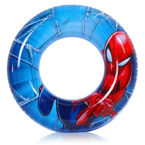 AWAVM Swimming Ring Kids,Cartoon Theme Pool Inflatable Swimming Spiderhero Boys Kids Inflatable Floating Ring Swim Ring,Spider Swimming Ring for Summer Beach Pool