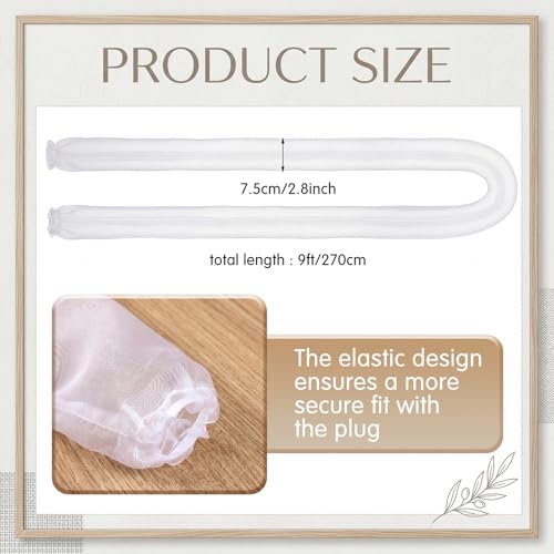 Image of 9 ft Fabric Cord Cover for Lamps Chandelier, Decorative Organza Fabric Cord Cover for Wires Fabrics Cable Sleeve TV Computer Phone Charger Lamps Home & Office Cable Management