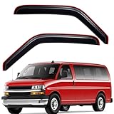 Lightronic Extra Durable In-Channel Vent Window Visor, Fits 1996-2025 Chevrolet Express & GMC Savana 1500, 2500, 3500; 2009-2020 Express/Savana 4500, UV Protect Rain Guard Wind Deflector, Smoke, 2-Pcs