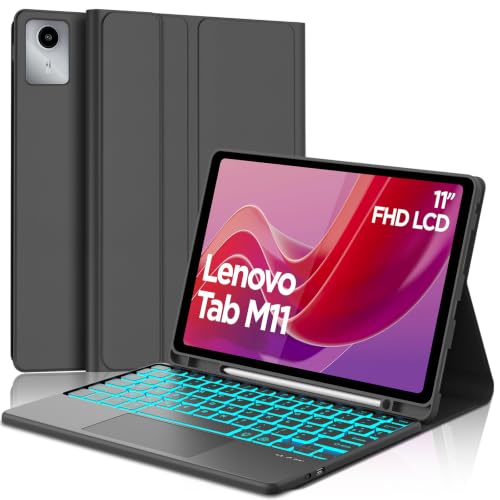 Funda teclado Lenovo Tab M11 para escribir rápido sin ratón gracias al touchpad integrado