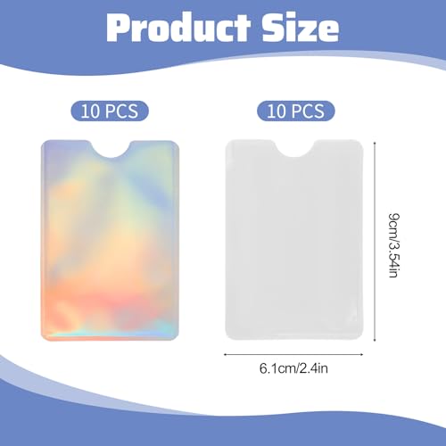 20Pcs RFID Card Sleeves Travel Anti-Theft Credit Card Holder Blocking Credit Protector Cover RFID Blocker Fits Bags & Purses, 3.5 x 2.4 inch(10 Silver+10 Colorful)2