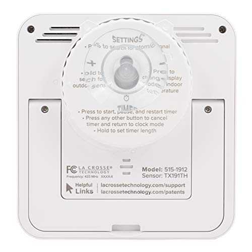 La Crosse Technology 515-1912-Int Splash-Proof Shower Cube Atomic Clock With Temperature & Humidity, 4.92" L X 1.36" W X 5.12" H, White #TOP3