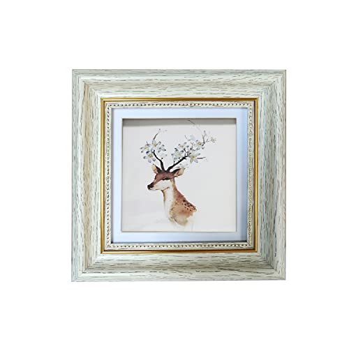 Picture Frame 5x5 White (Cream Color) Square Photo Frame Desktop Display Mount on the wall. Front opening 4.8x4.8. Plastic Panel (not Glass), Plastic Packaging (not Carton).Tips, Peel Off The Panel's Film.