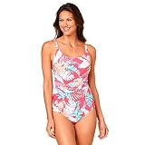 Jantzen Women's Tropical Tides Mio Mia UPF 50 One Piece Swimsuit - Tummy Control Bathing Suits for W