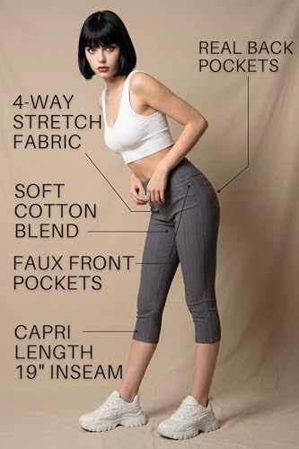 Image of Leggings Depot Women's Cotton Blend Stretch Pull-on Jeggings Casual Pants with Pockets (Available in Plus Size)