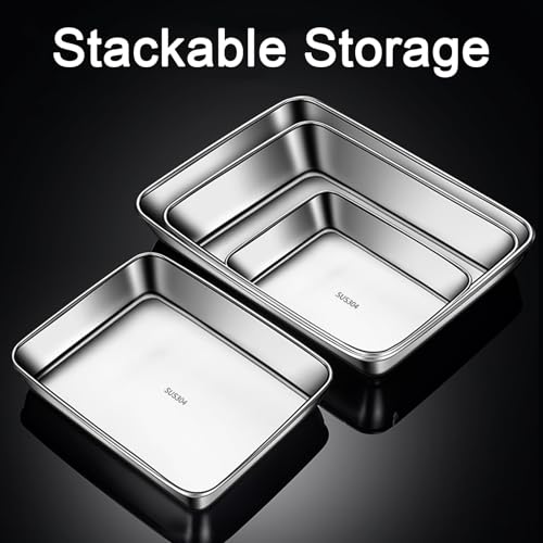 Plat INOX four rectangulaire 36x28x6cm pour pâtisseries - 8