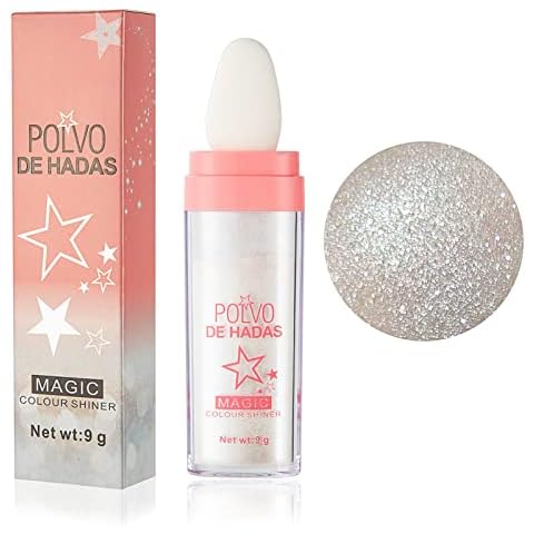 Body Glitter, Shimmer Face and Body Highlighter Powder with Sponge Head Cover