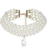 Aufwändiges Design: Das Paket enthält eine 4-Strang-Perlenkette mit einfach verformtem Anhänger um den Hals