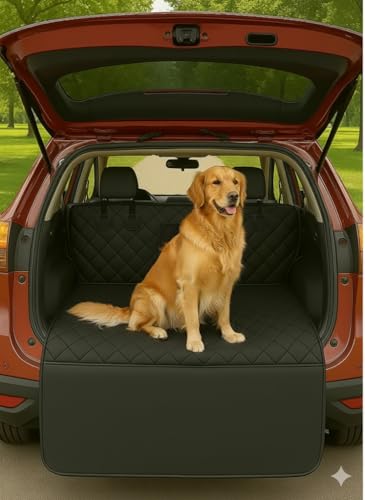 fidozen Universal Cargo Liner for SUV – Waterproof Dog Trunk Mat, Non-Slip Back Seat Protector, Car Bed Cover, Pet Barrier, Rear Liner Accessories for Trucks & Sedans, Universal Fit Trunk Cover