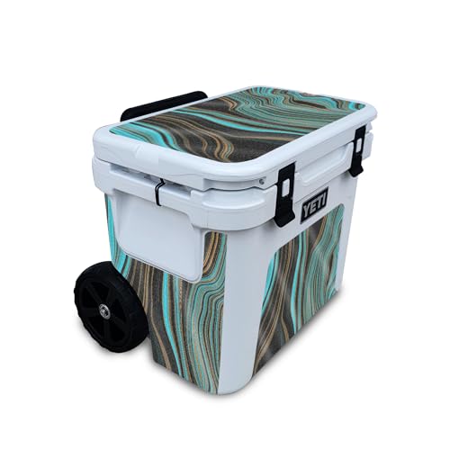 Image of Glossy Glitter Skin Compatible with Yeti Roadie 32 Wheeled Cooler - Blue Canyon - Premium 3M Vinyl Protective Wrap Decal Cover - Easy to Apply | Crafted in The USA by MightySkins