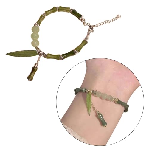 Chinese Style Simulated Bamboo Bracelet Bamboo Joint Bracelet Charm Bracelet Resin Wrist Jewelry for Daily Wear2