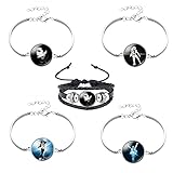 5PCS One Set 925 Silver Multilayer Woven MJ Bracelets Michael Jackson Army card Link Bracelet For MJ...