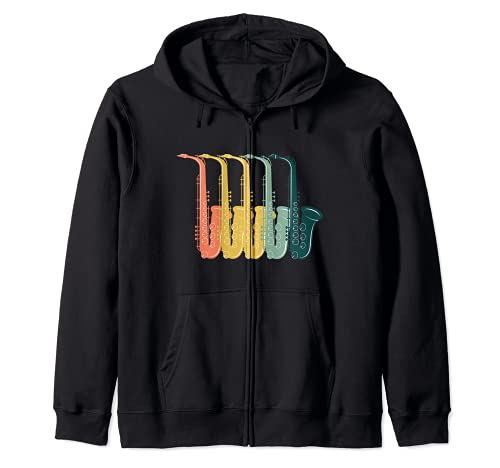 Saxophone Musical Instrument Retro Pop Art Sudadera con Capucha