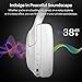TOZO HT2 Hybrid Active Noise Cancelling Headphones, Wireless Over Ear Bluetooth Headset, 60H Playtime, Hi-Res Audio Custom EQ via App Deep Bass Comfort Fit Ear Cups, for Home Office Travel White