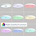 ASALL Smart Waterproof LED Flush Mount Ceiling Light Fixture,with Bluetooth Speaker,11 Inch,18 watt,Dimmable Music Lamp,RGB Color Changing Light with Remote Control,for Bathroom,Shower,Bedroom