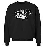 Flox Creative Pullover für Erwachsene „This Little Monster Never Sleeps“ Gr. 132 cm, Schwarz